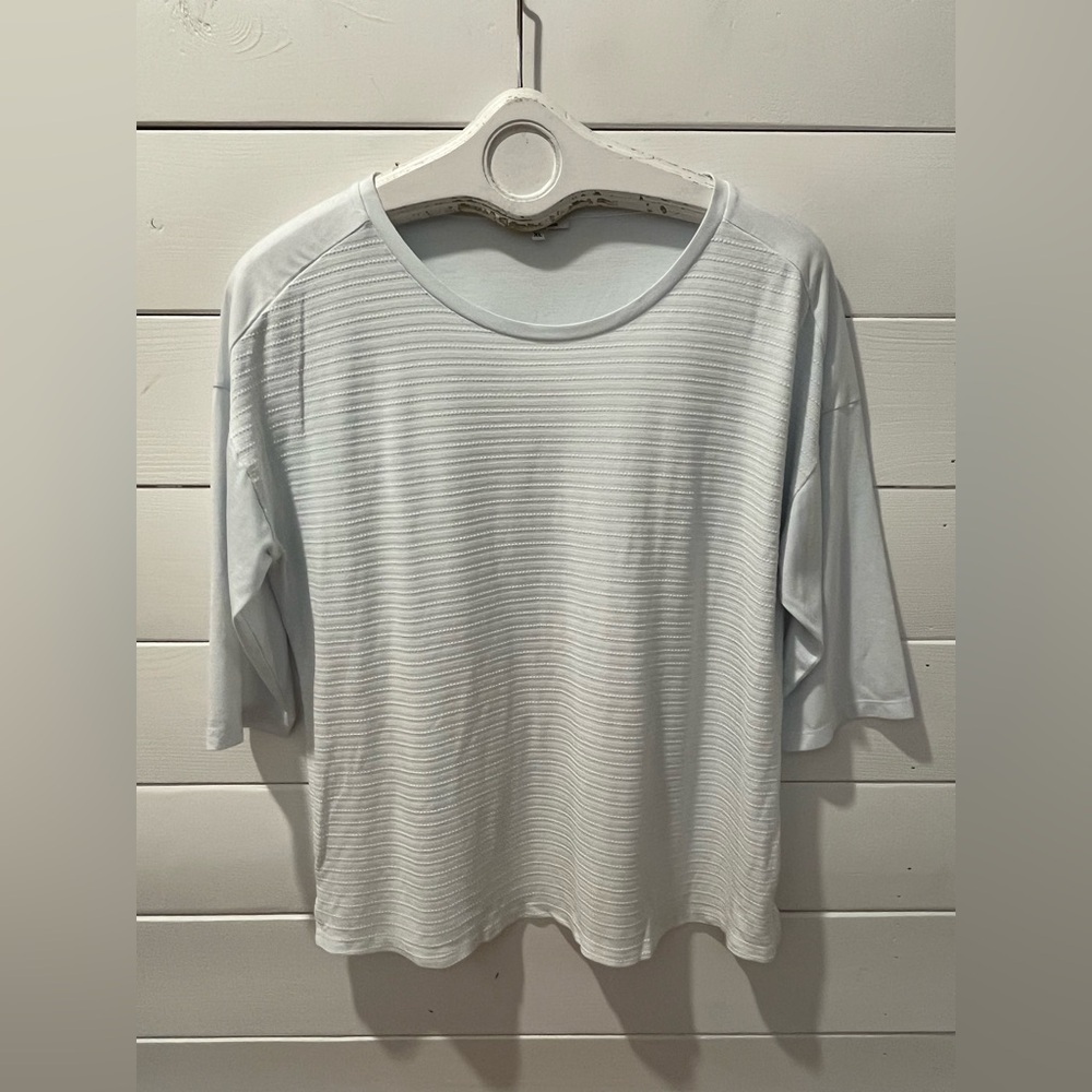 TOM TAILOR Light Blue Textured T-Shirt – Size XL